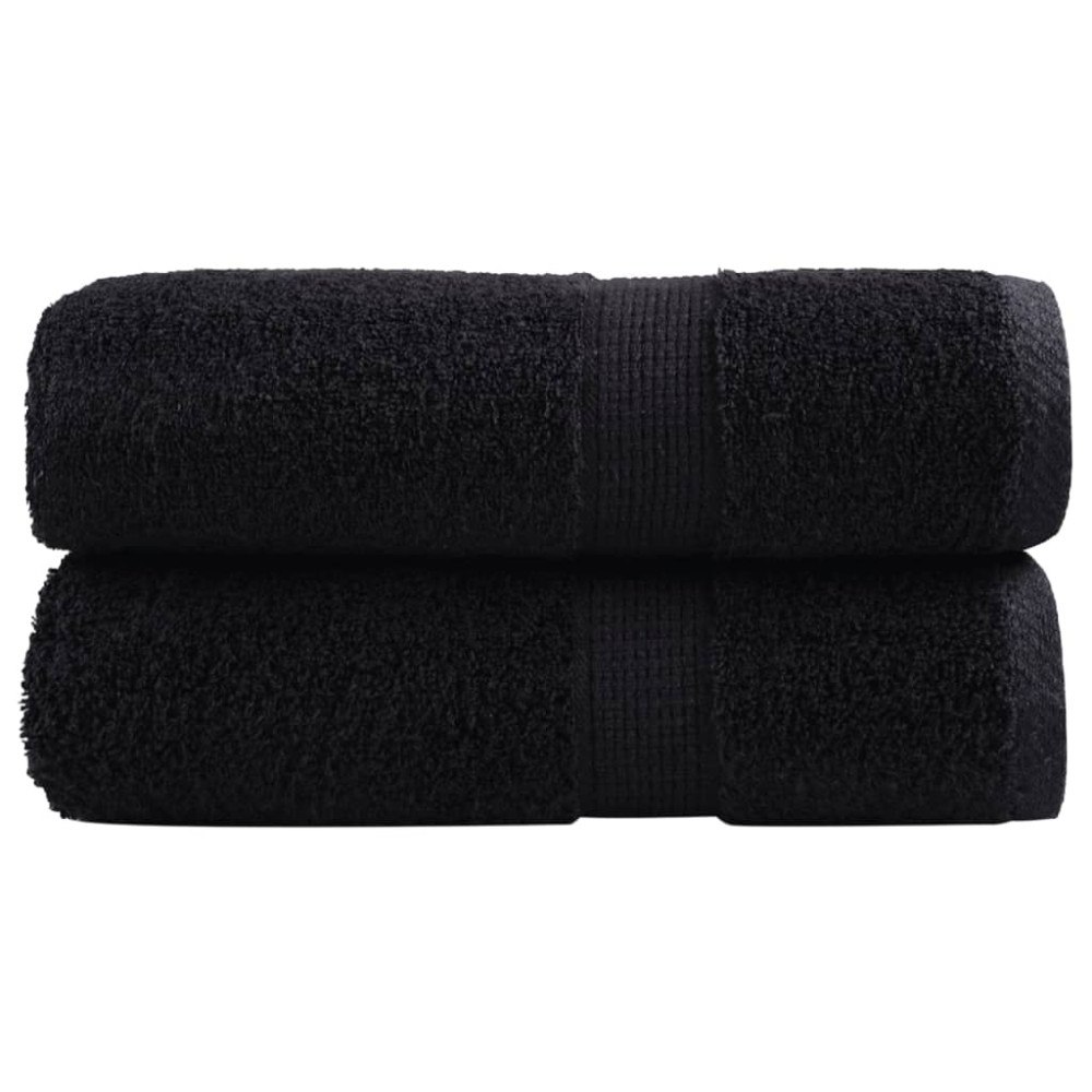 vidaXL Premium gästhanddukar SOLUND 2 st svart 30x30 cm 600 gsm