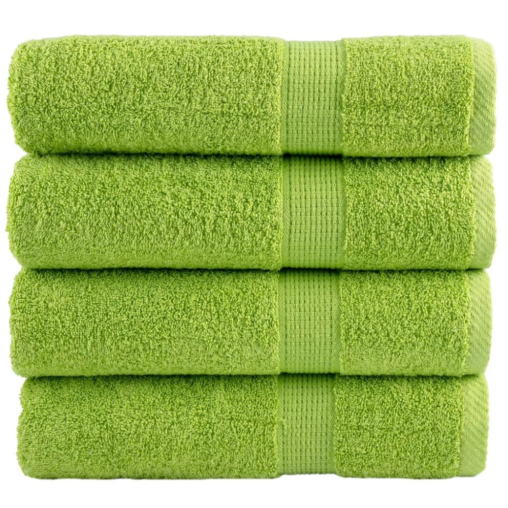 vidaXL Premium badhanddukar SOLUND 4 st äppelgrön 70x140 cm 600 gsm
