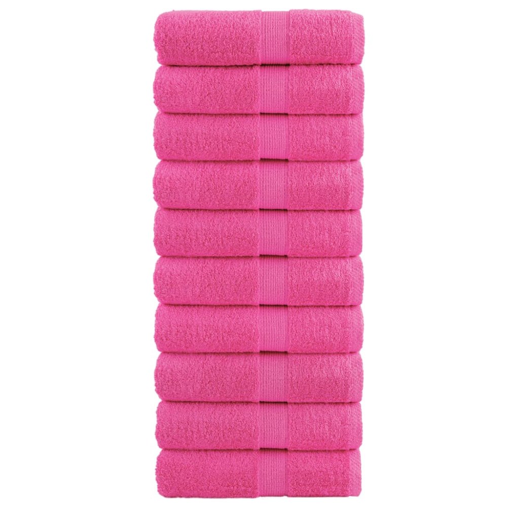 vidaXL Premium gästhanddukar SOLUND 10 st rosa 30x50 cm 600 gsm