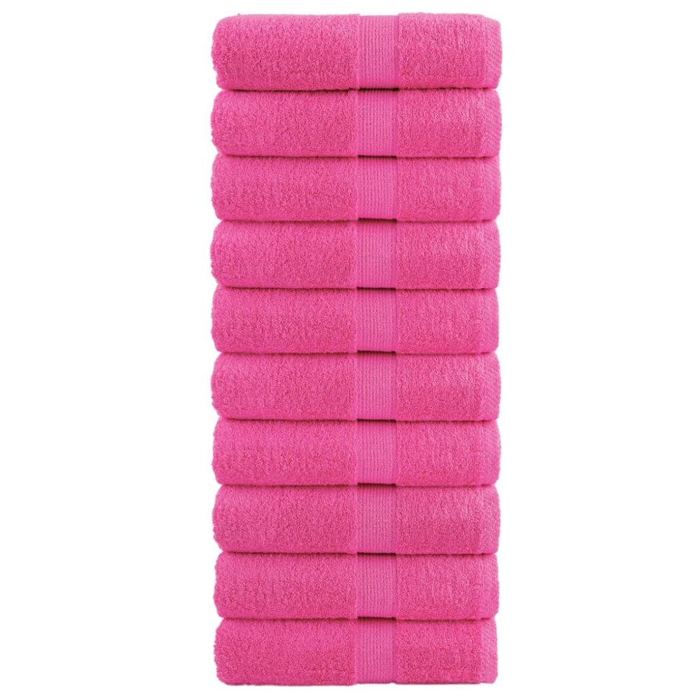 vidaXL Premium gästhanddukar SOLUND 10 st rosa 30x30 cm 600 gsm