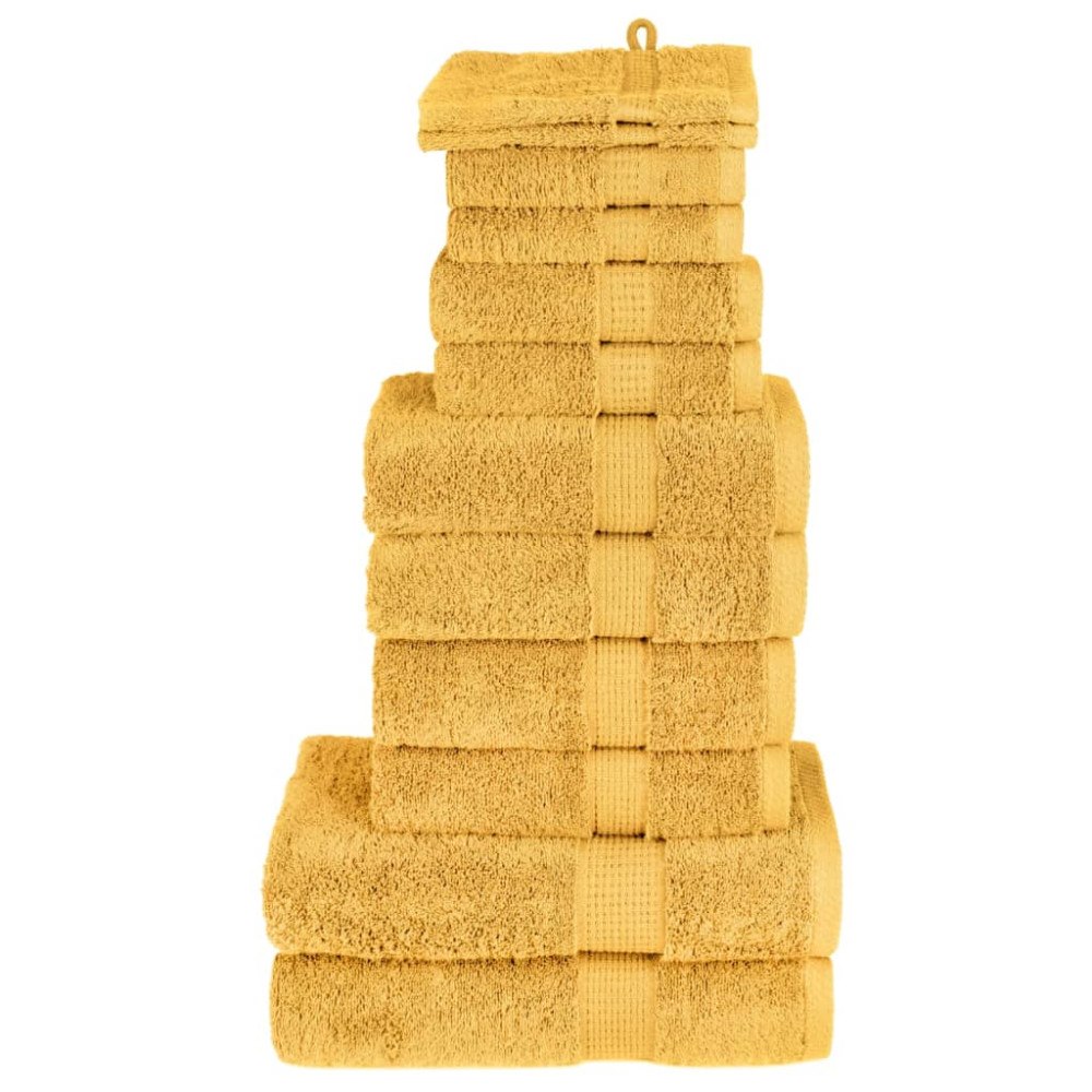 vidaXL Premium handdukar 12 st SOLUND guld 600 gsm