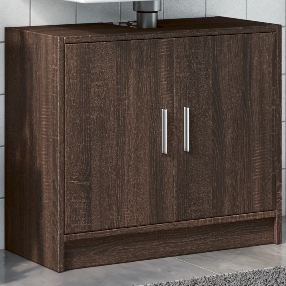 vidaXL Tvättställsskåp brun ek 63x29x55 cm konstruerat trä