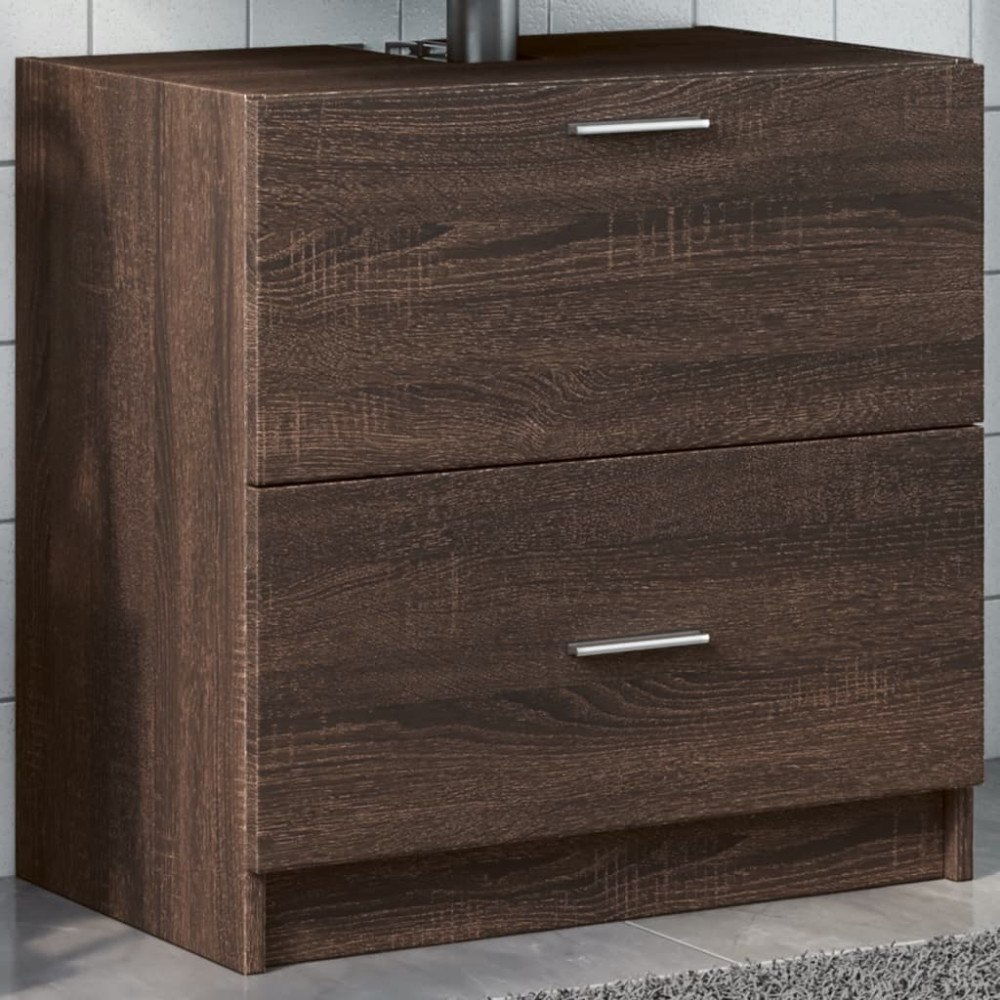 vidaXL Tvättställsskåp brun ek 59x37x59 cm konstruerat trä
