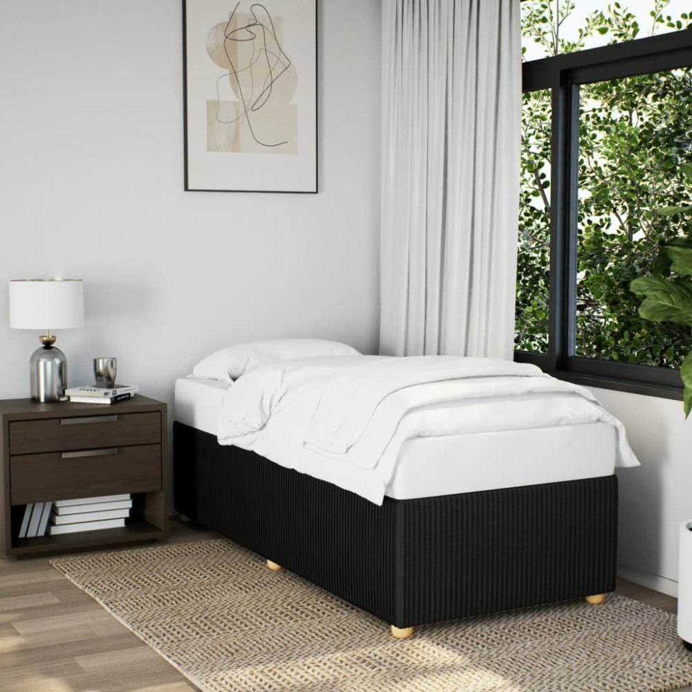 vidaXL Sängram utan madrass svart 90x190 cm tyg