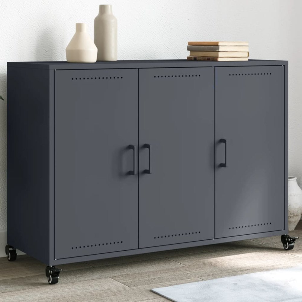 vidaXL Skänk antracit 100,5x39x72 cm stål