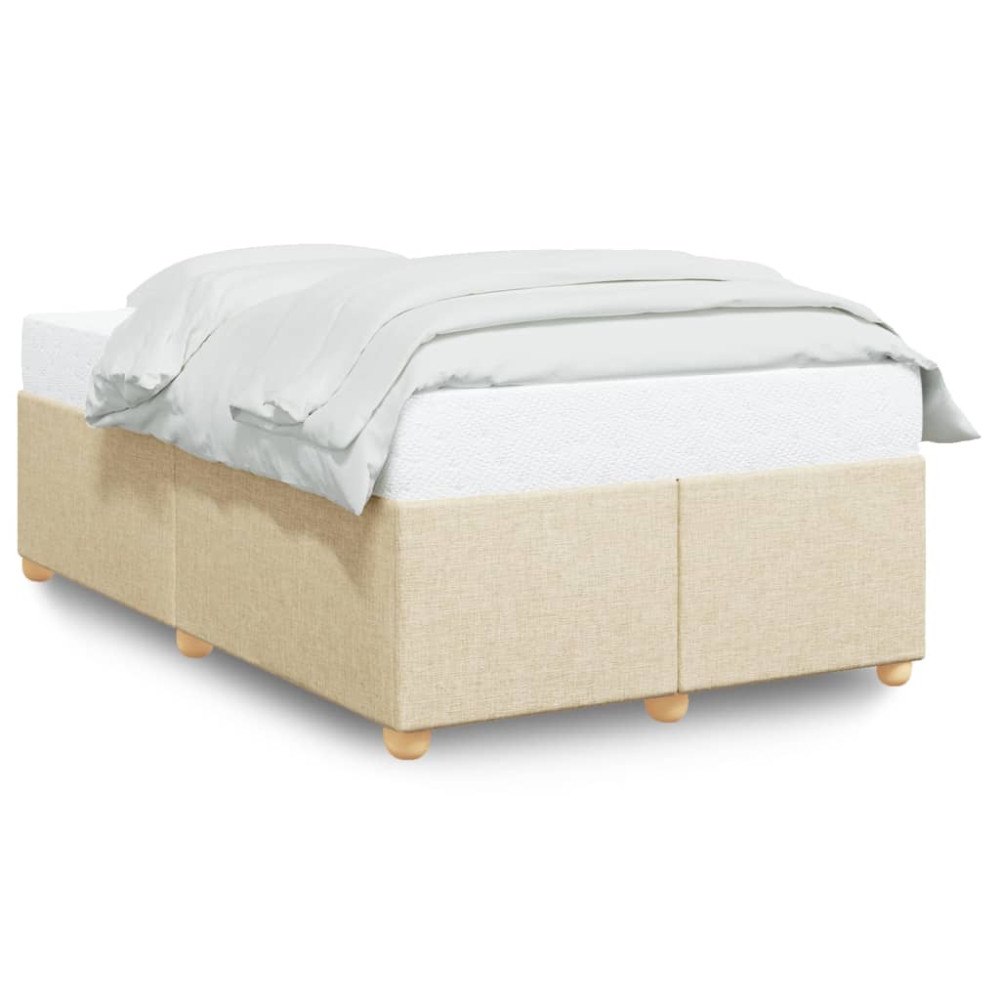 vidaXL Sängram utan madrass gräddvit 120x200 cm tyg