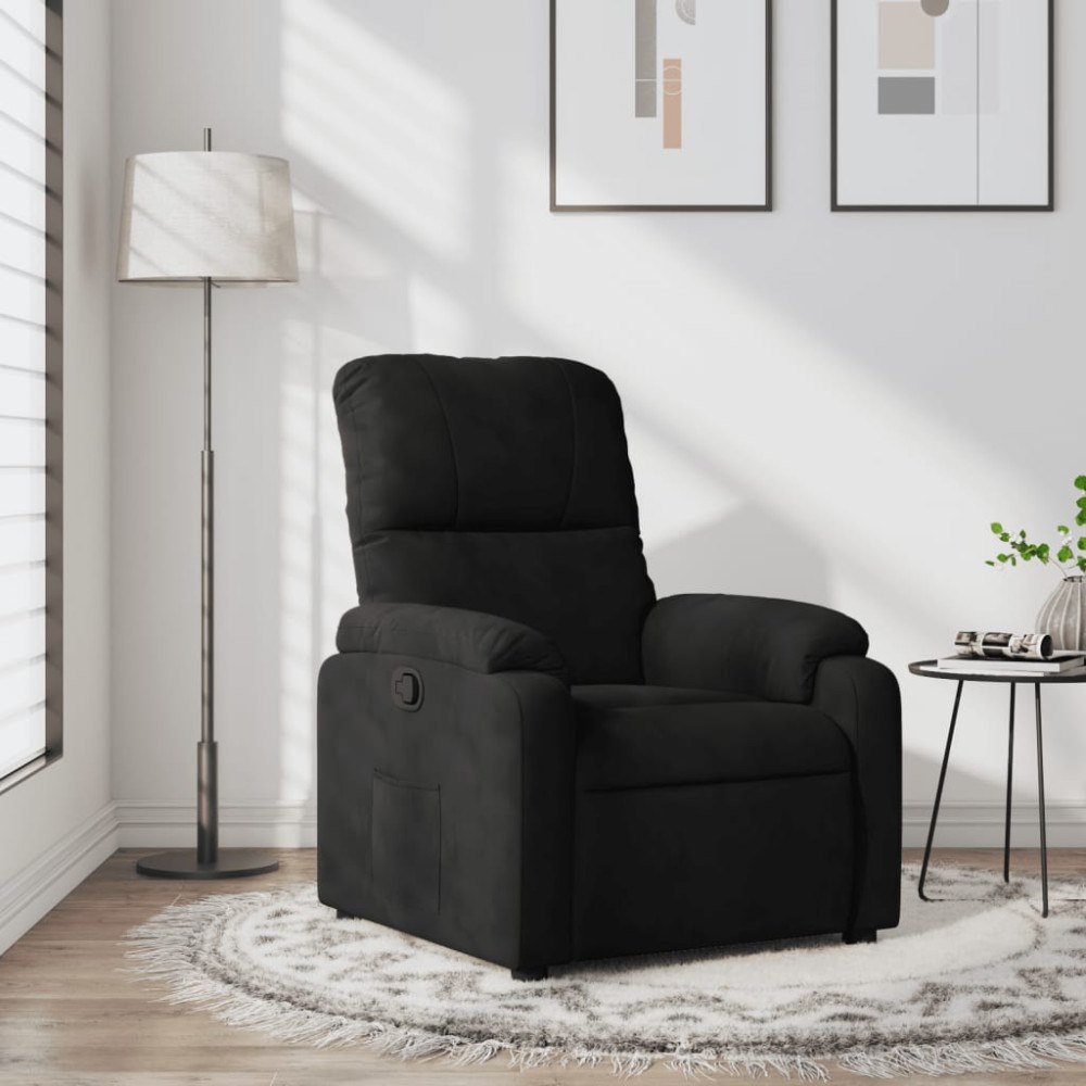 vidaXL Reclinerfåtölj svart mikrofibertyg