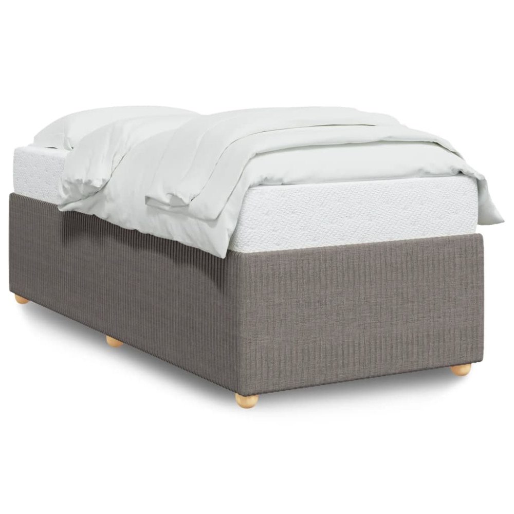 vidaXL Sängram utan madrass Taupe 90x190 cm tyg
