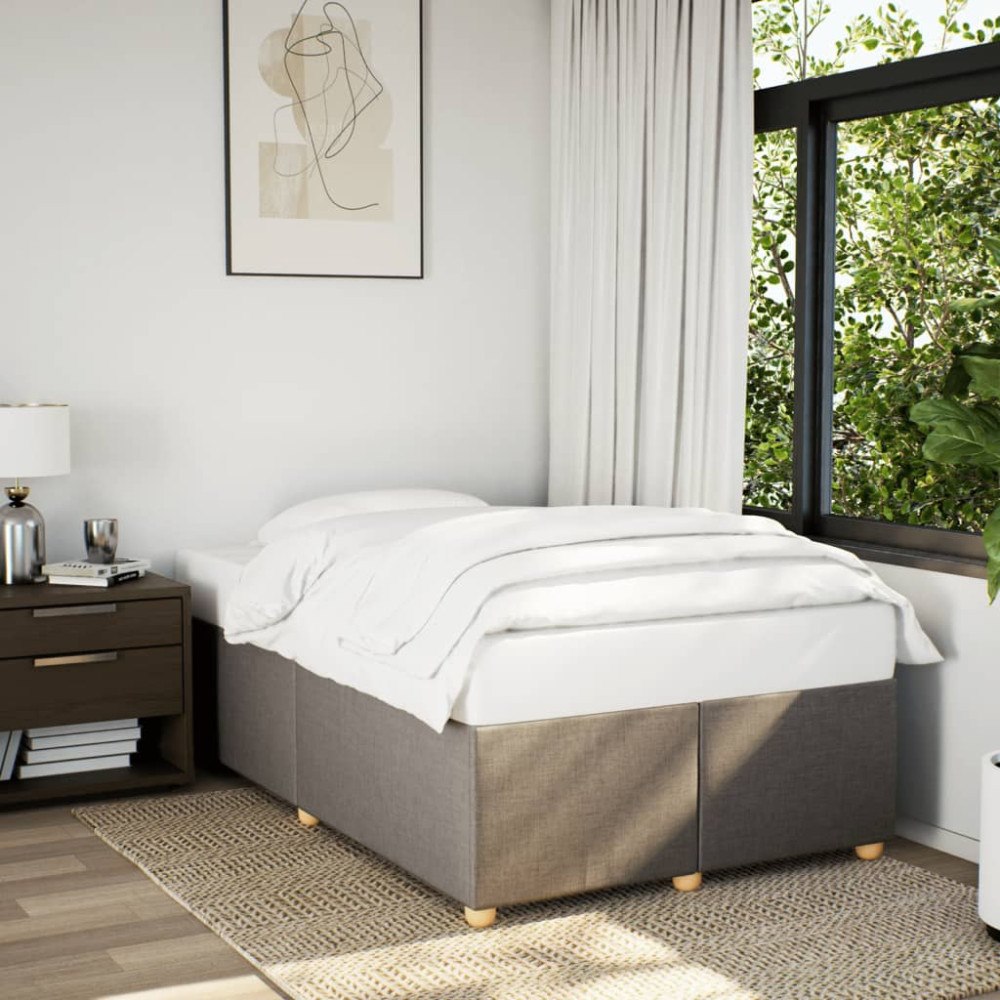 vidaXL Sängram utan madrass taupe 120x200 cm tyg