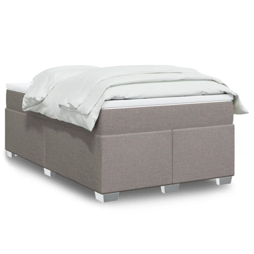 vidaXL Ramsäng med madrass taupe 120x200 cm tyg