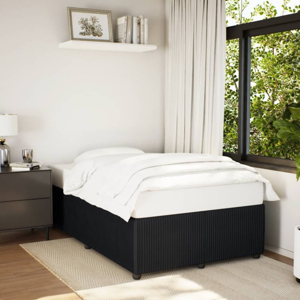 vidaXL sängram utan madrass svart 120x190 cm sammet