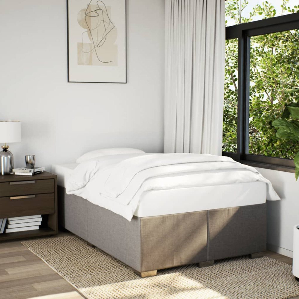 vidaXL sängram utan madrass taupe 120x190 cm tyg