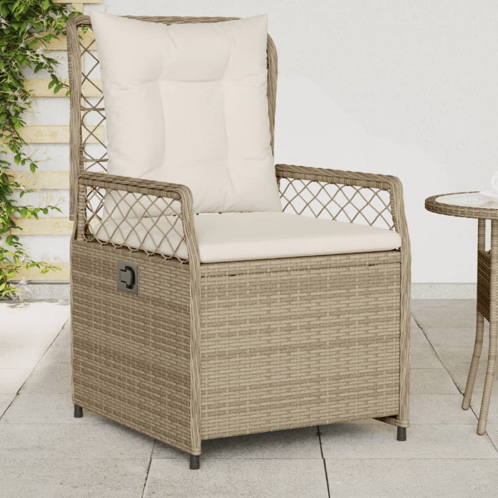 vidaXL Justerbara trädgårdsstolar 2 st beige konstrotting