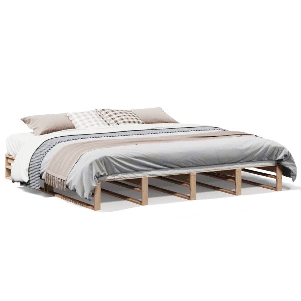 vidaXL Sängram utan madrass 200x200 cm massiv furu