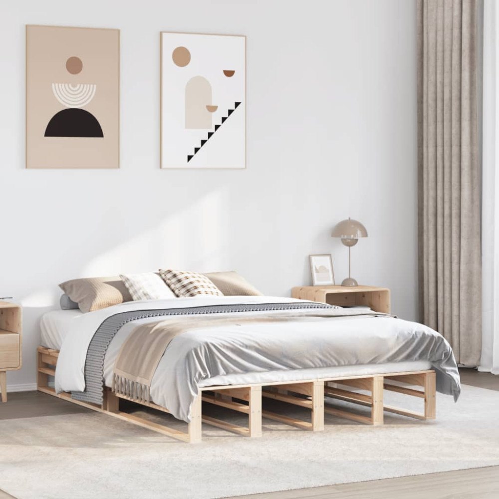 vidaXL Sängram utan madrass 120x200 cm massiv furu