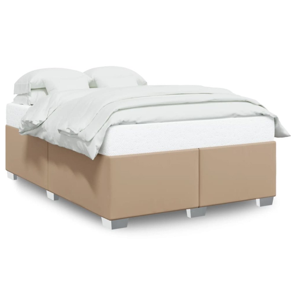vidaXL Sängram cappuccino 140x190 cm konstläder