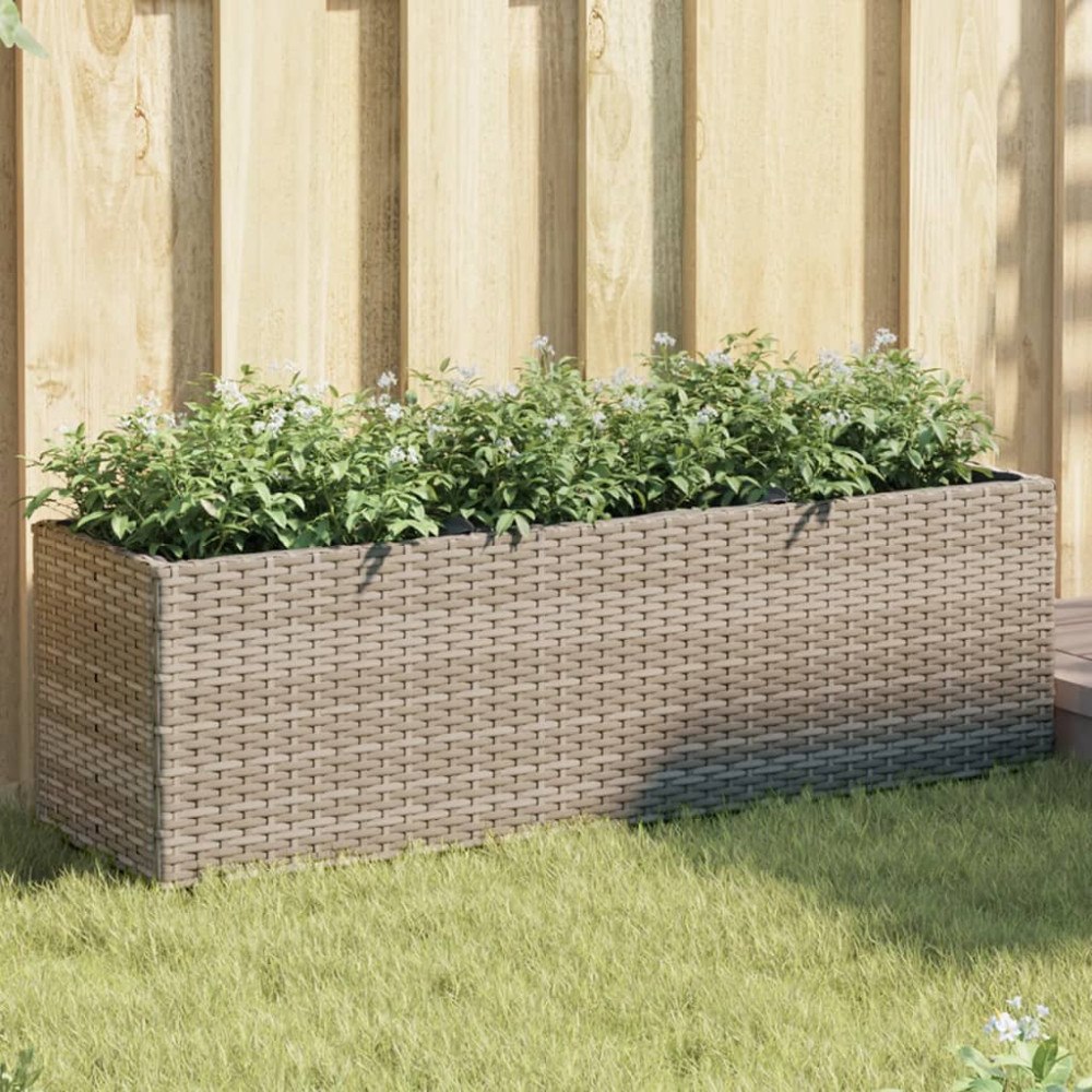 vidaXL Odlingslådor med 3 krukor 2 st grå 105x30x32 cm konstrotting