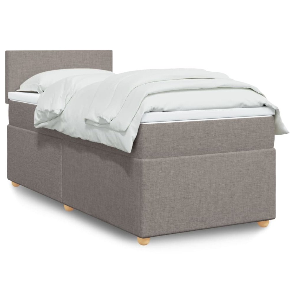 vidaXL Ramsäng med madrass taupe 80x200 cm tyg