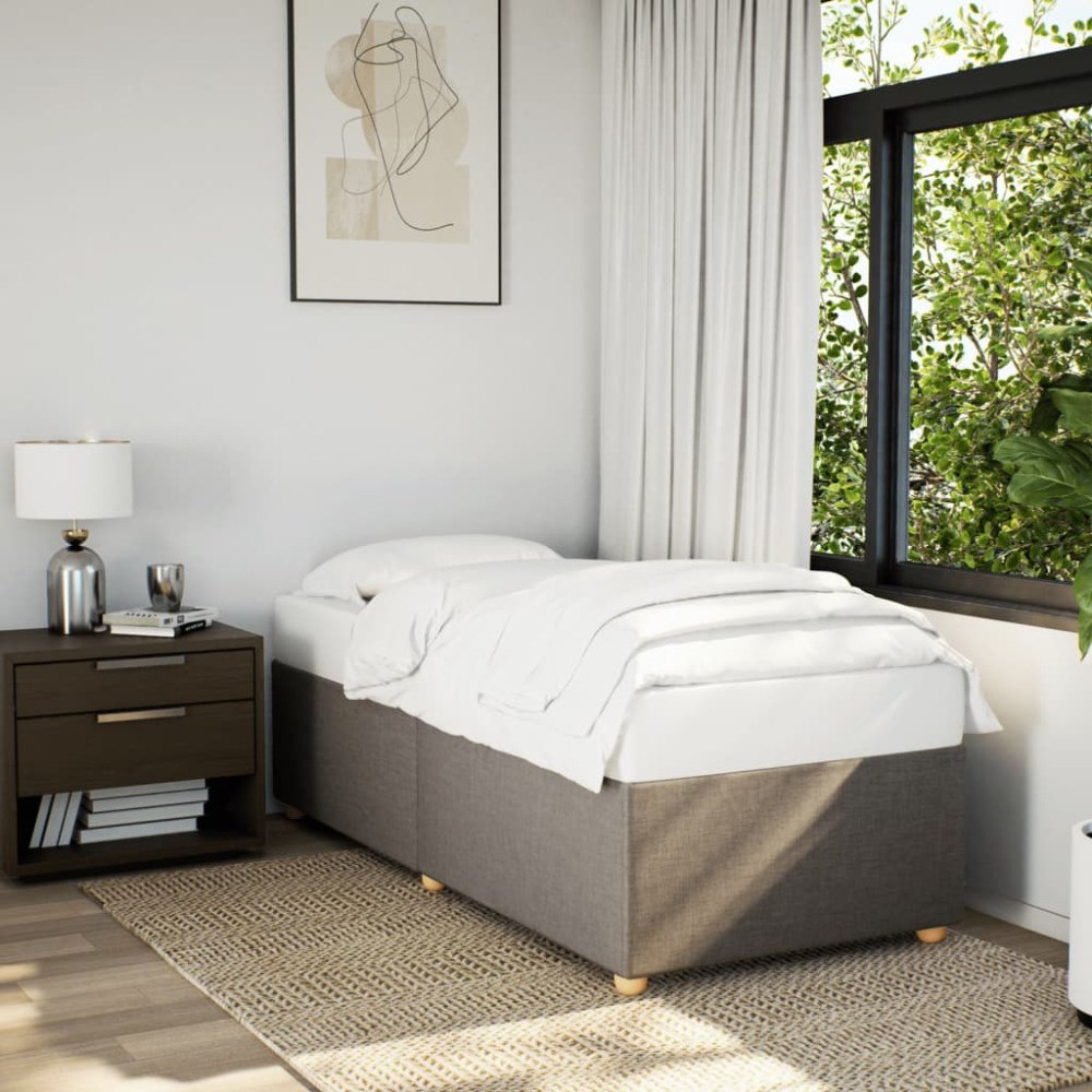 vidaXL Sängram utan madrass Taupe 80x200cm tyg