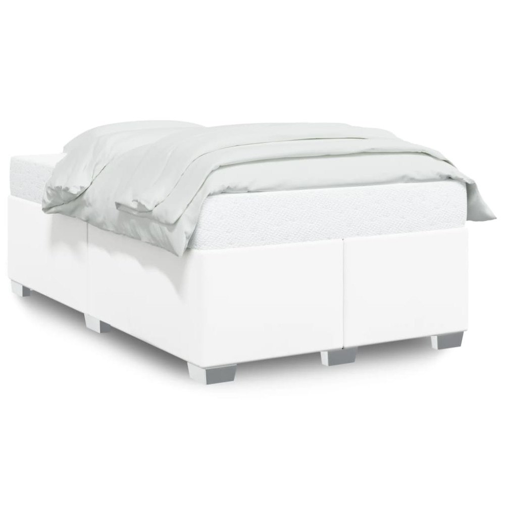 vidaXL Sängram vit 120x200 cm konstläder