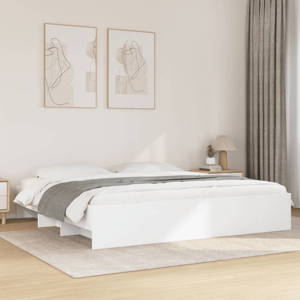 vidaXL Sängram utan madrass vit 180x200cm konstruerat trä