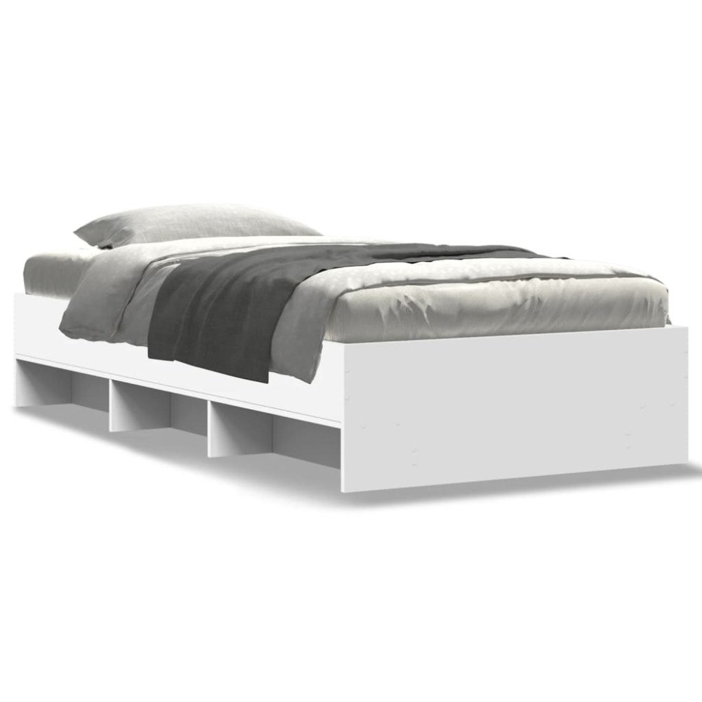 vidaXL Sängram vit 75x190 cm konstruerat trä