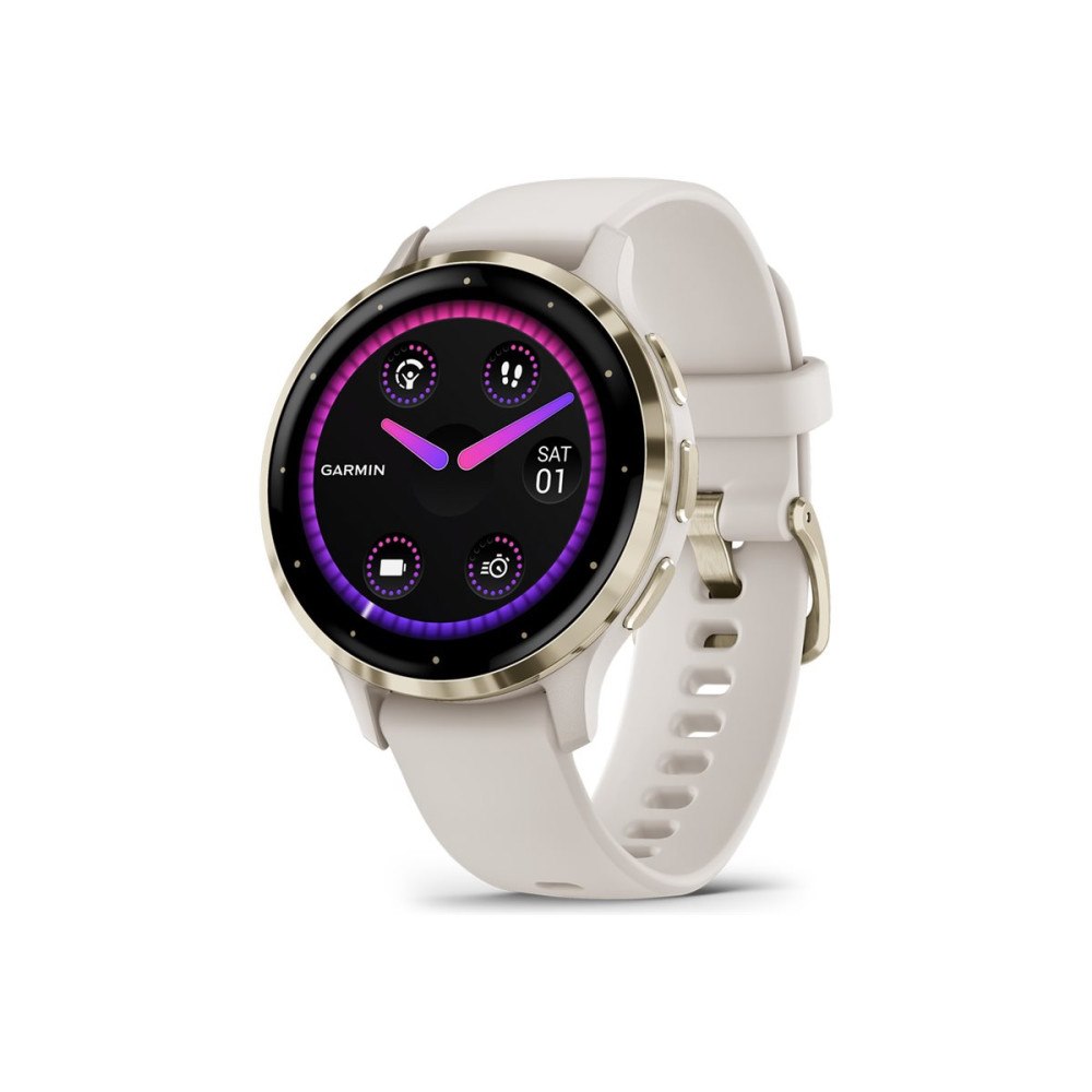 Garmin Garmin Venu 3S 3,05 cm (1.2") AMOLED Digital 390 x 390 pixlar Pekskärm Guld, Elfenben Wi-Fi GPS