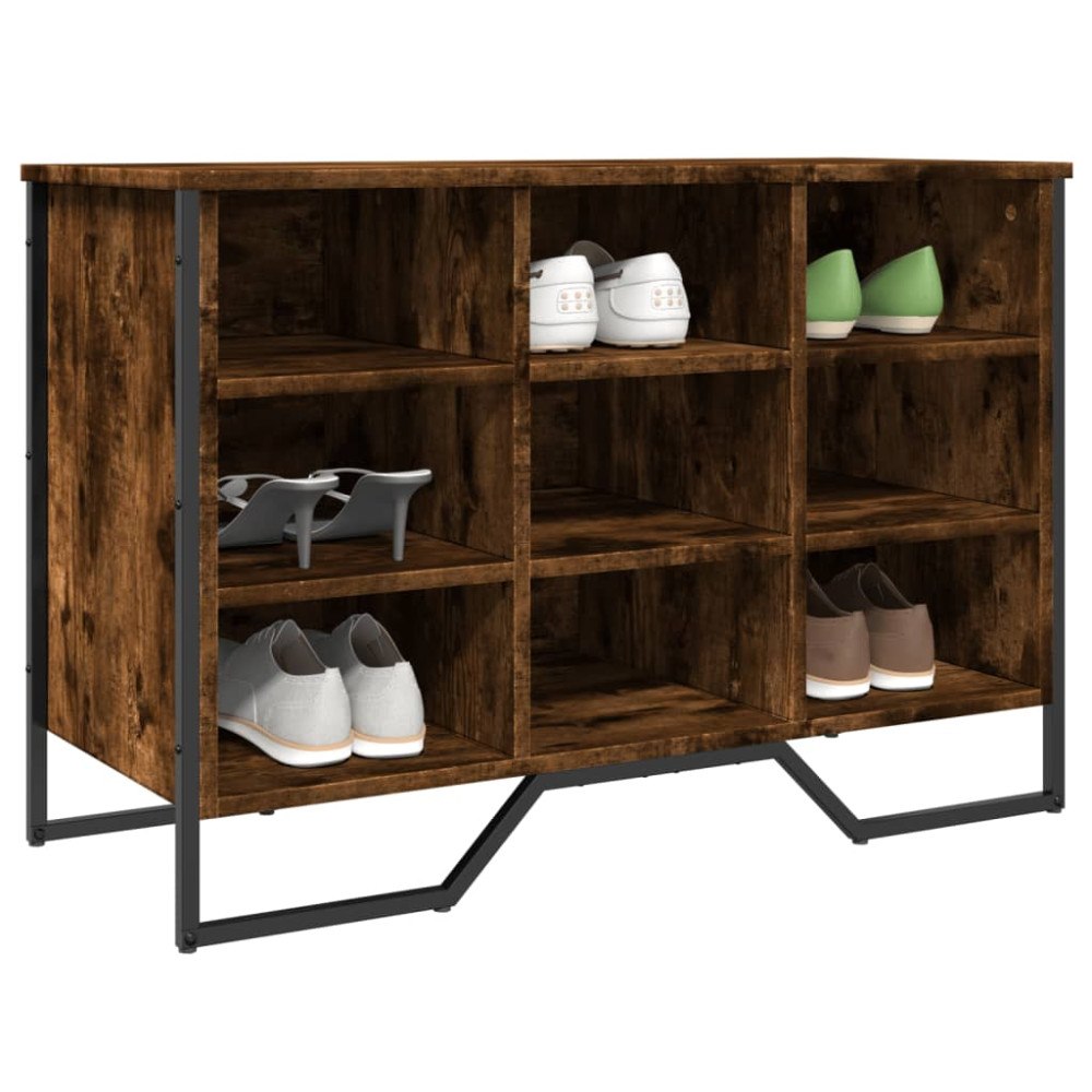 vidaXL Skoskåp rökfärgad ek 90x38x61,5 cm konstruerat trä