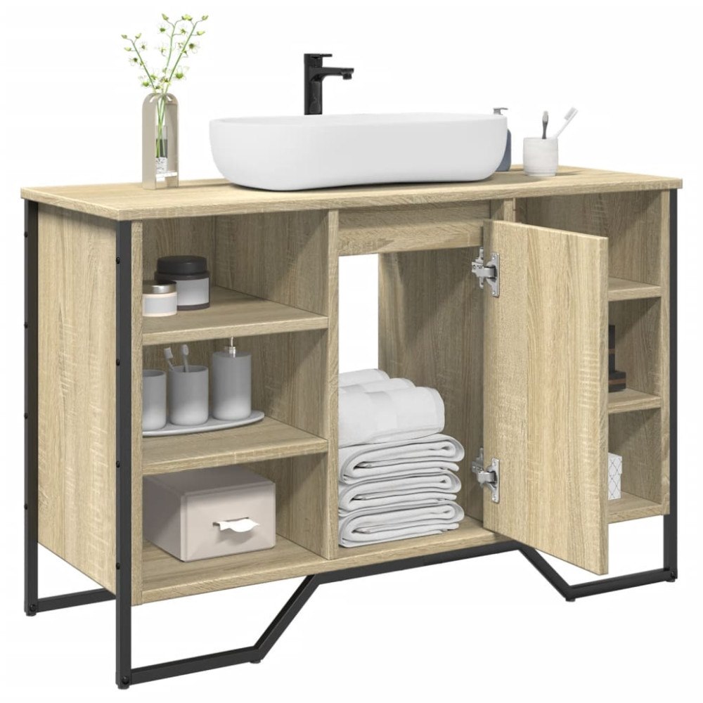 vidaXL Tvättställsskåp sonoma-ek 91x35x60 cm konstruerat trä