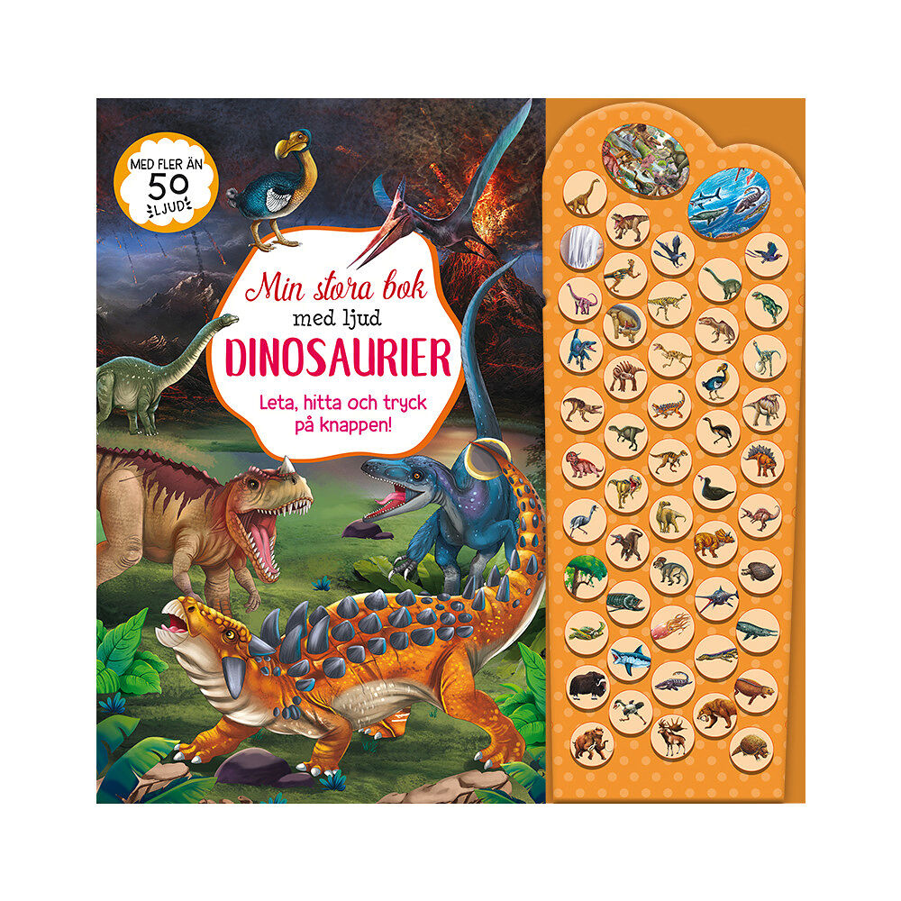 Tukan Förlag Dinosaurier - leta, hitta och tryck på knappen! (bok, board book)