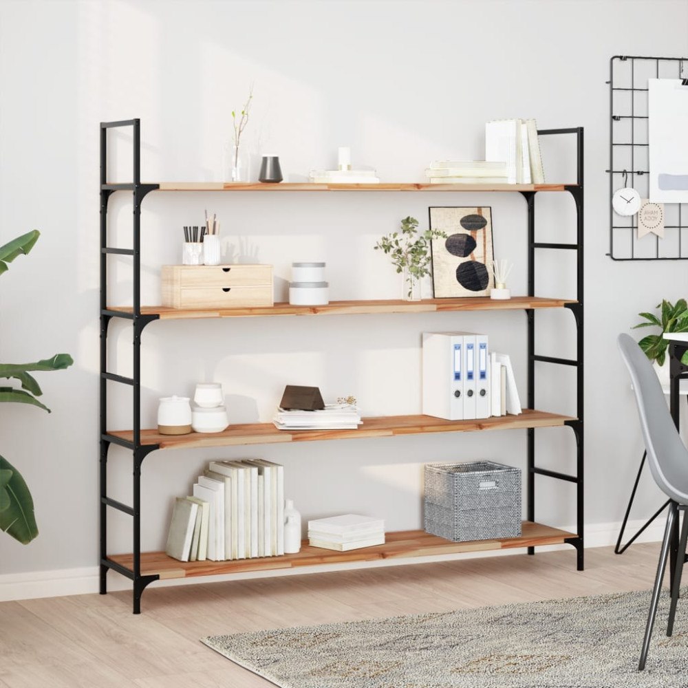vidaXL Svävande hyllor 4 st 120x30x2 cm behandlat massivt akaciaträ
