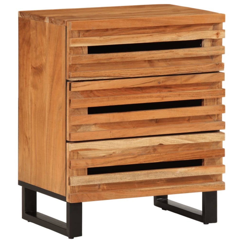 vidaXL Sängbord 50x34x62 cm massivt akaciaträ