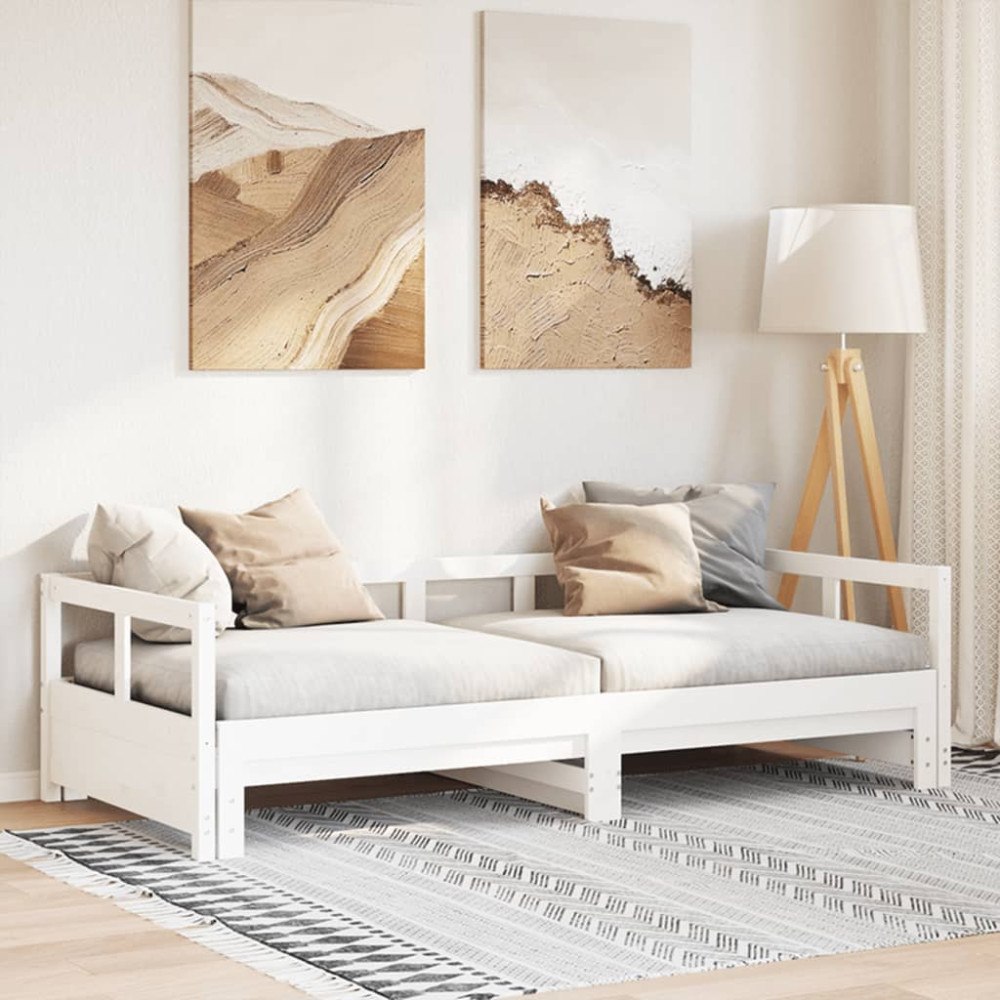 vidaXL Dagbädd utan madrass vit 90x200 cm massiv furu