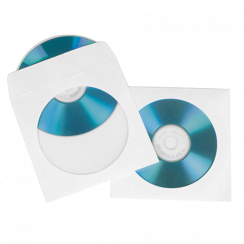 Hama CD/DVD-ficka Papper Vit 100-pack