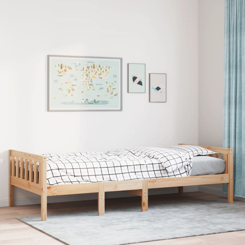 vidaXL Barnsäng utan madrass 75x190 cm massiv furu
