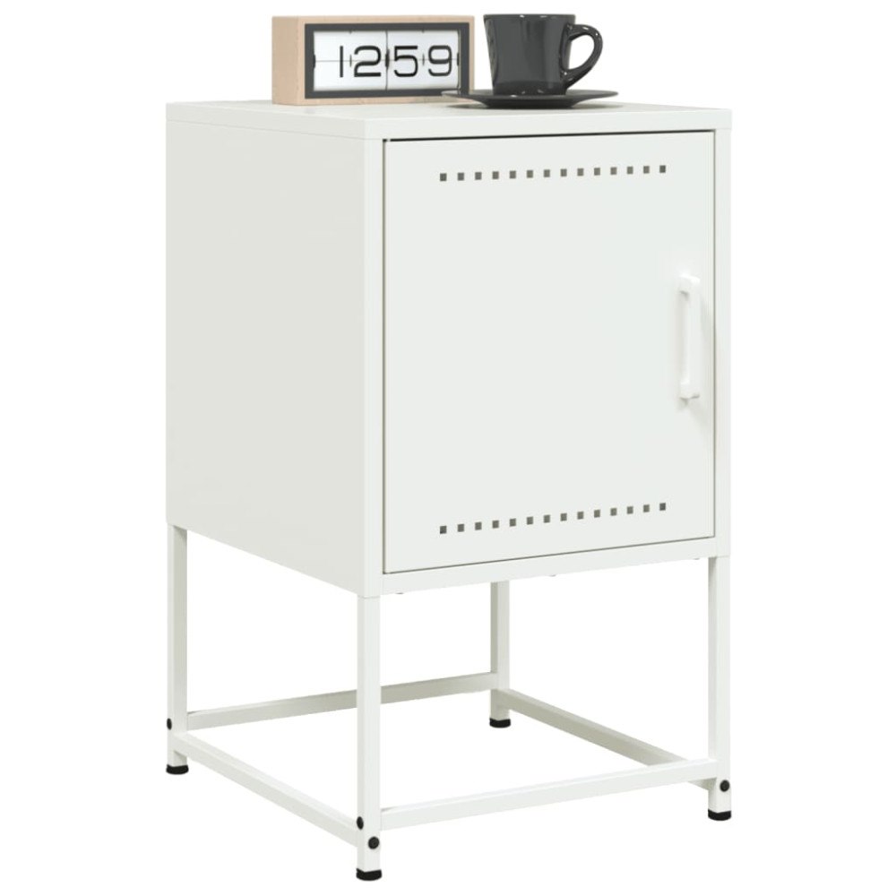 vidaXL Sängbord 2 st vit 36x39x60,5 cm stål