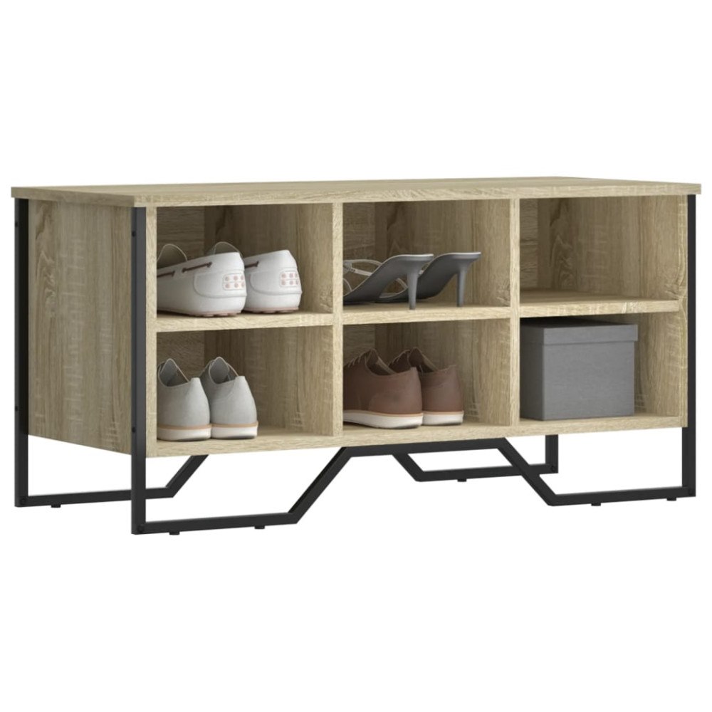 vidaXL Skohylla sonoma-ek 90x38x45,5 cm konstruerat trä