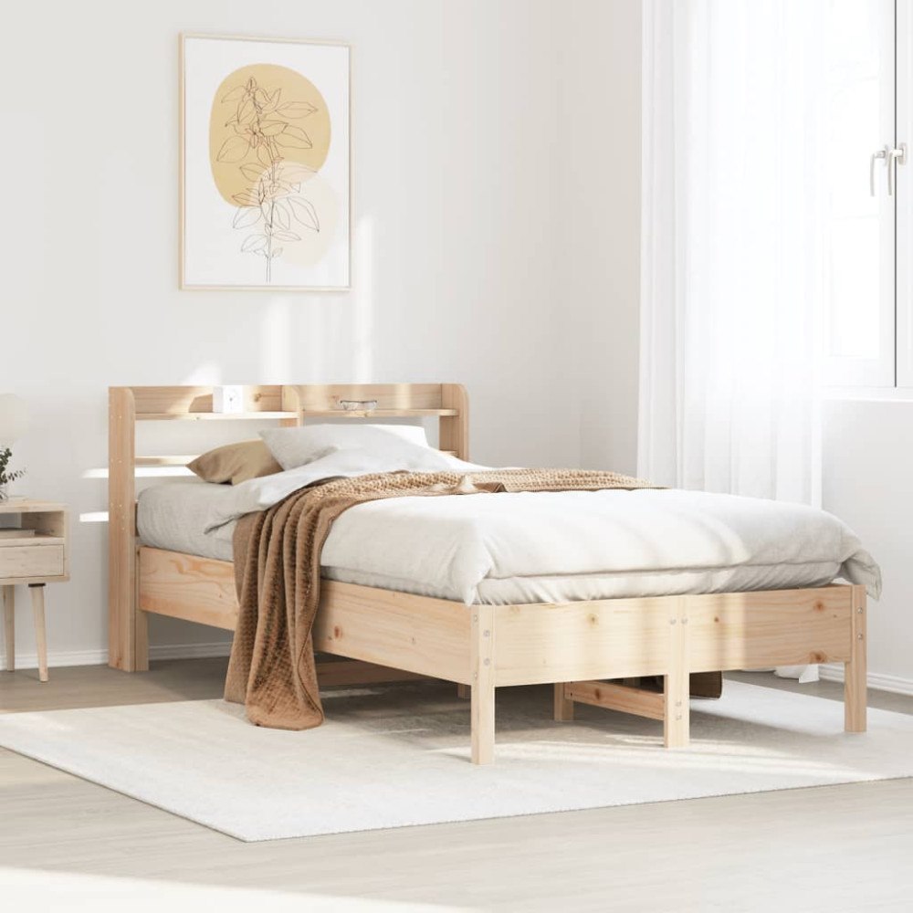 vidaXL Sängram utan madrass 90x200 cm massiv furu