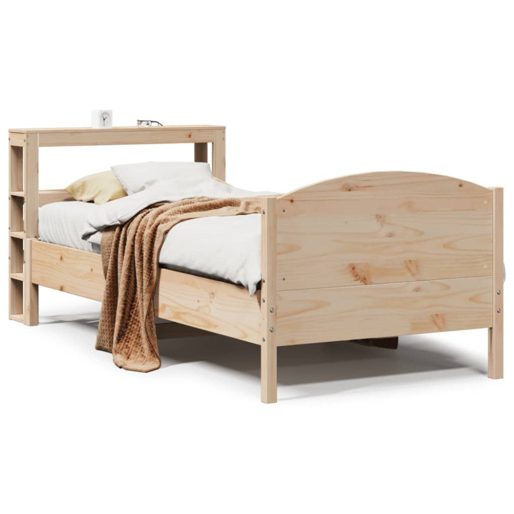 vidaXL Sängram utan madrass 75x190 cm massiv furu