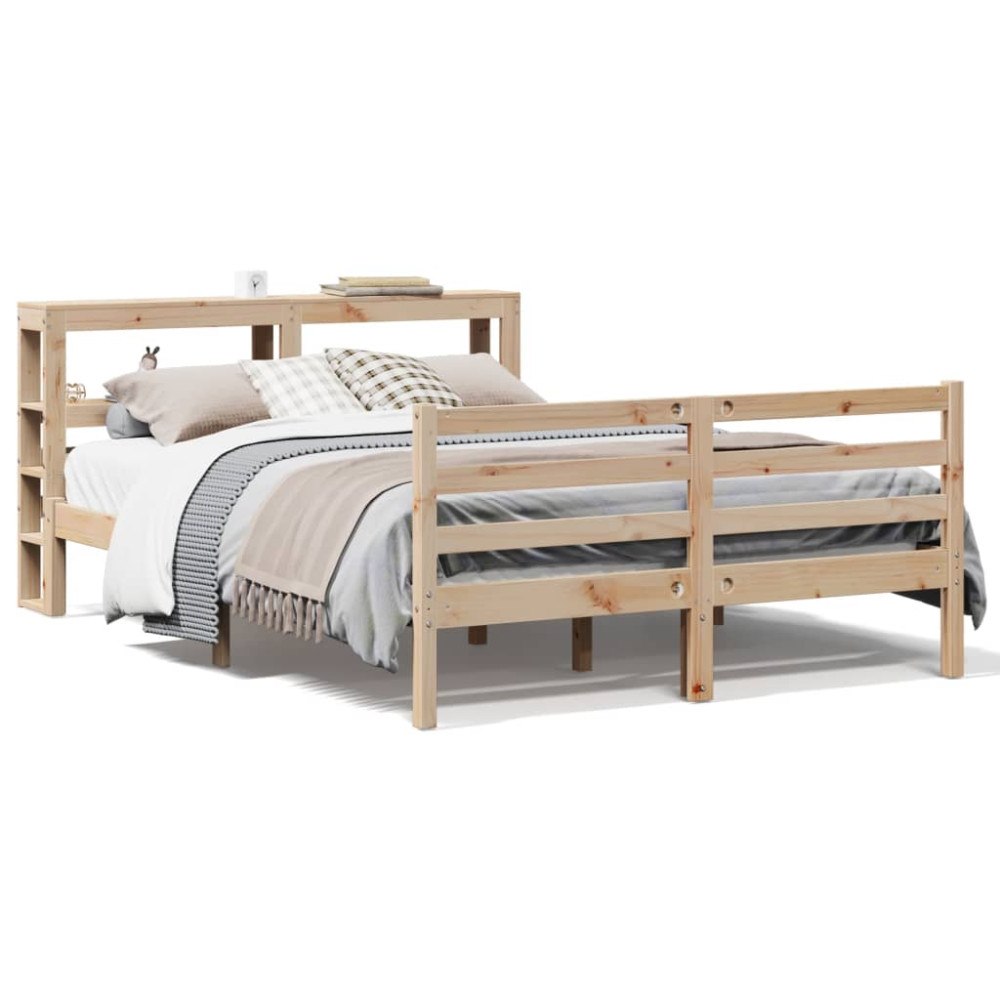 vidaXL Sängram utan madrass 140x190 cm massiv furu