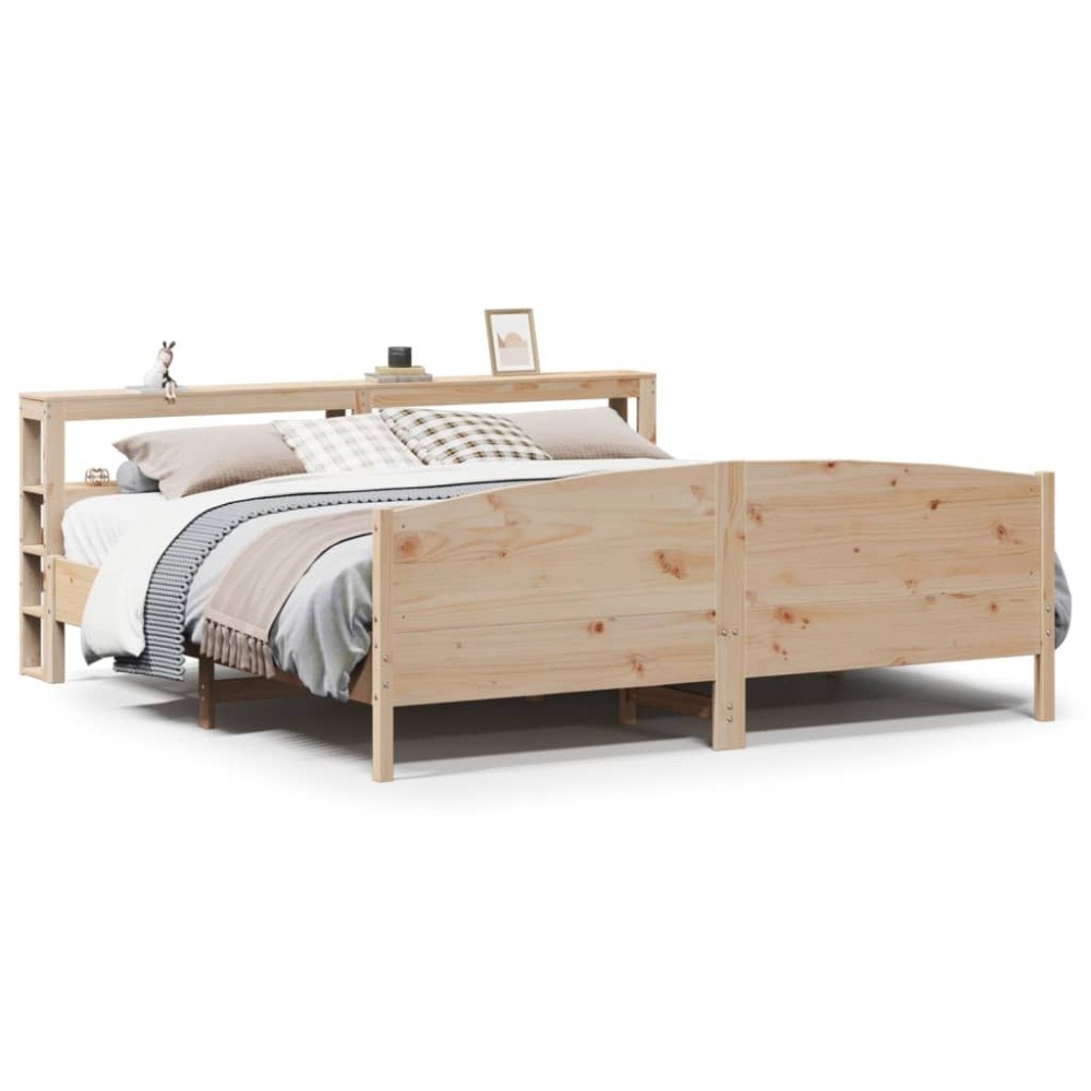 vidaXL Sängram utan madrass 200x200 cm massiv furu