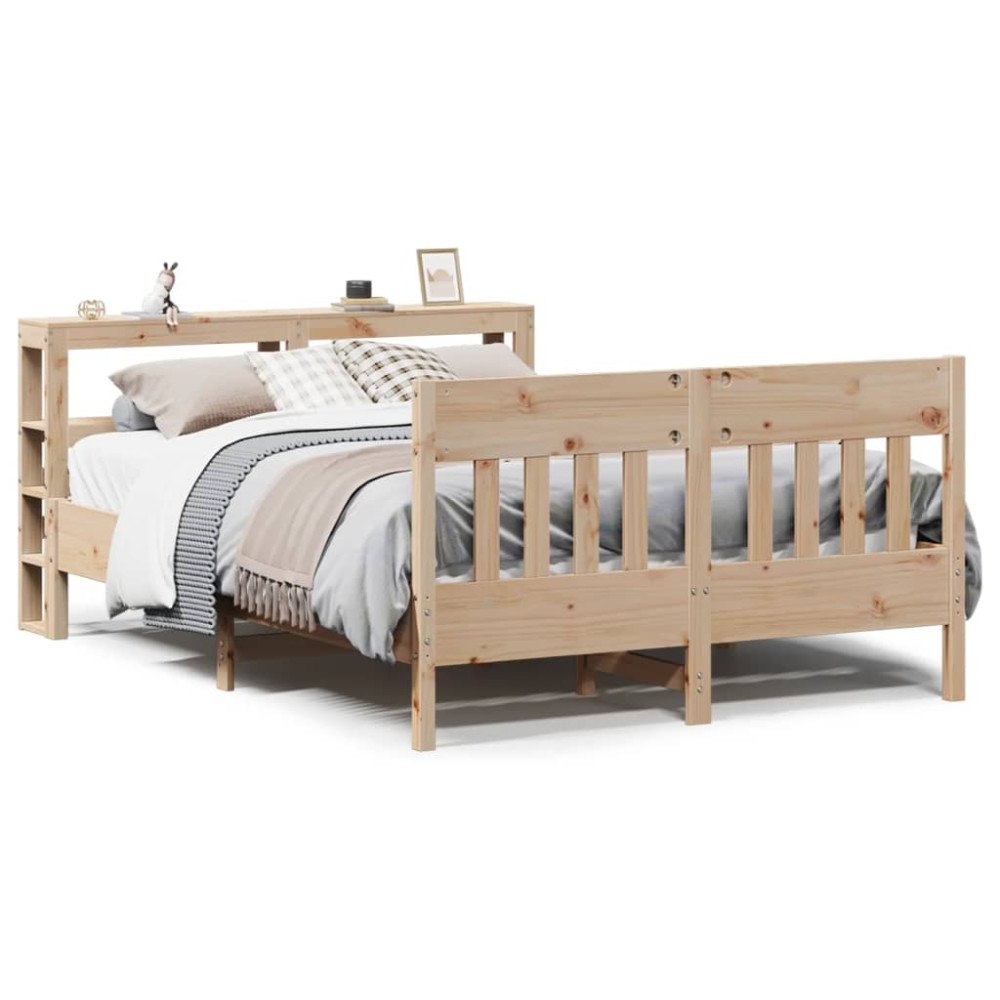 vidaXL Sängram utan madrass 140x200 cm massiv furu