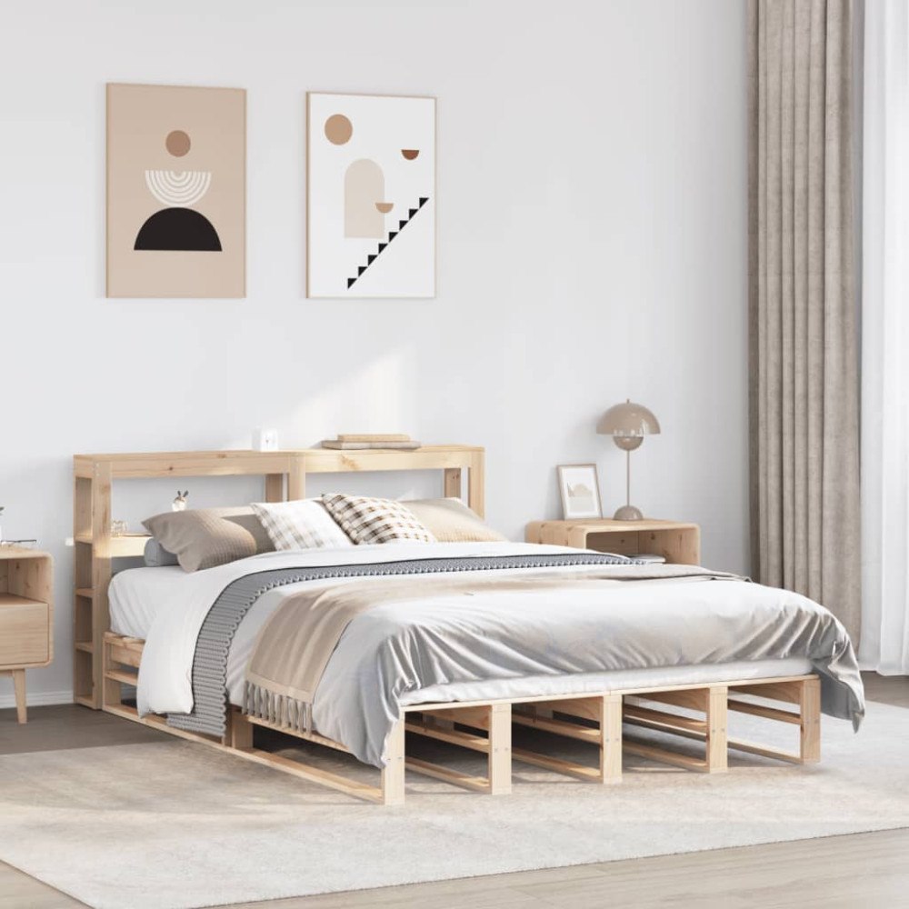 vidaXL Sängram utan madrass 120x200 cm massiv furu