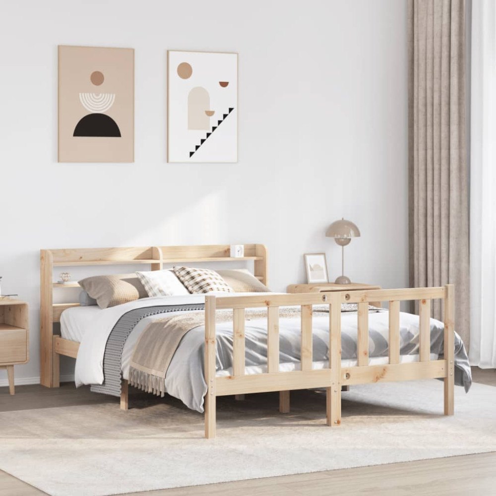 vidaXL Sängram utan madrass 150x200 cm massiv furu