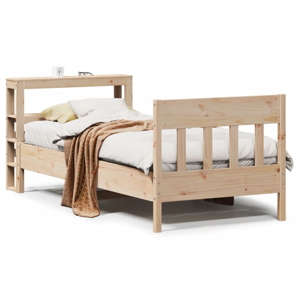 vidaXL Sängram utan madrass 90x200 cm massiv furu