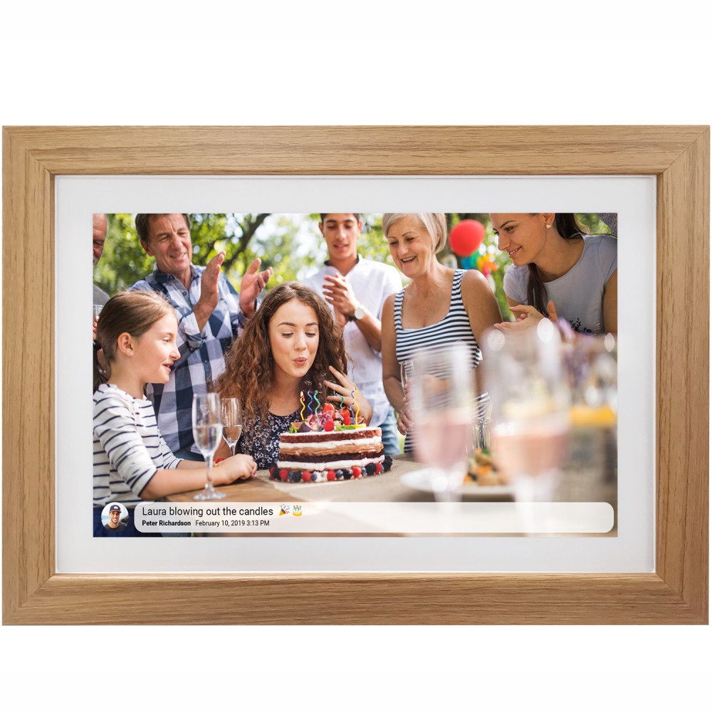 Denver Smart fotoram 15,6 Full HD Wifi FRAMEO programvara PFF-1543LW Ljust trä