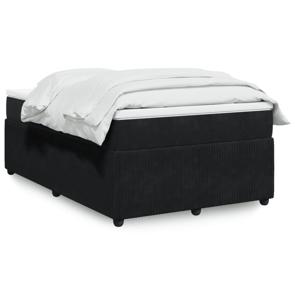 vidaXL Ramsäng med madrass svart 120x190 cm sammet