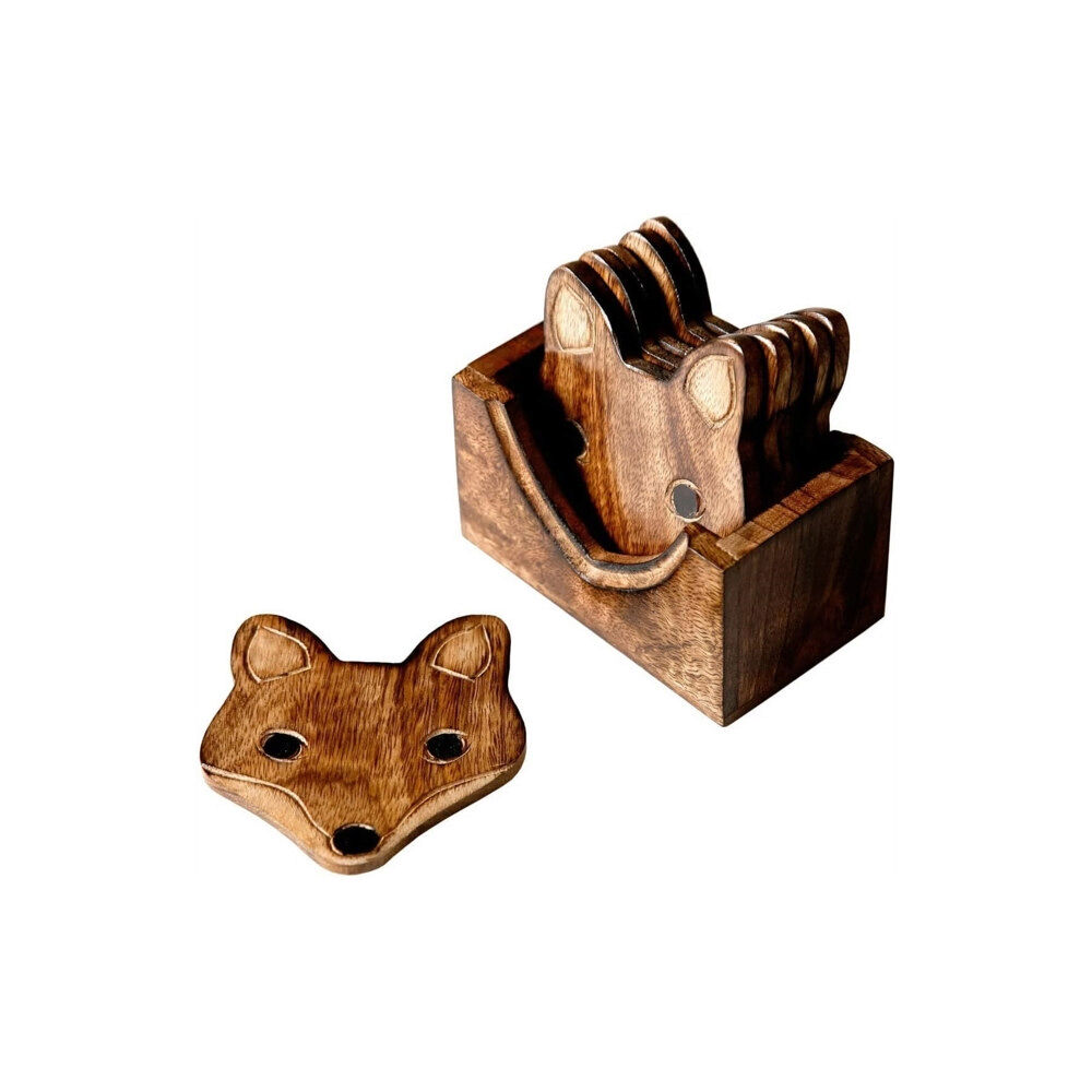 SASS & BELLE Sass & Belle Wooden Brown Fox Coasters - Set Of 6 (häftad, eng)