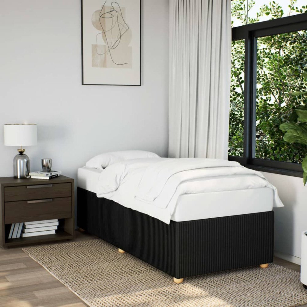 vidaXL Sängram utan madrass svart 90x200 cm tyg