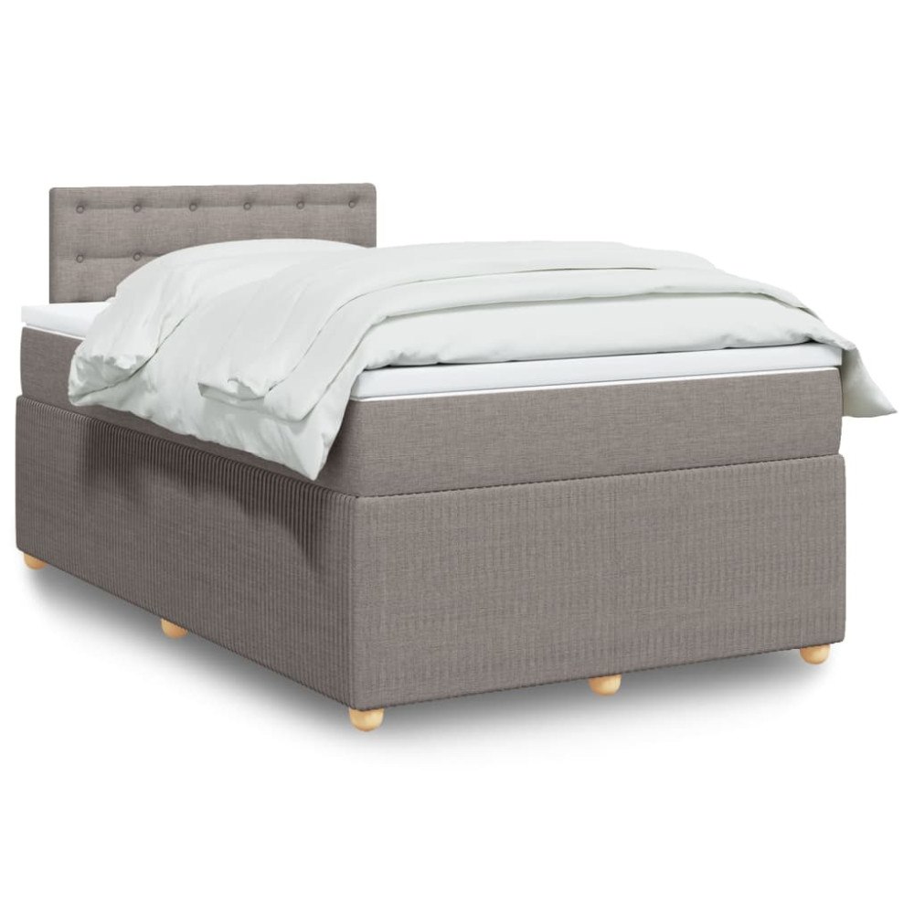 vidaXL Ramsäng med madrass taupe 120x200 cm tyg